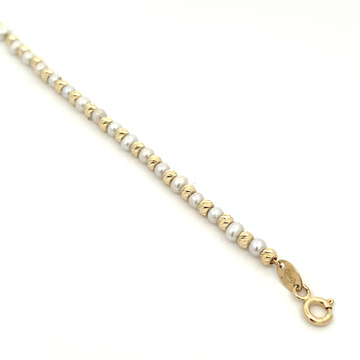 Žluté zlato perlový náramek 20cm
